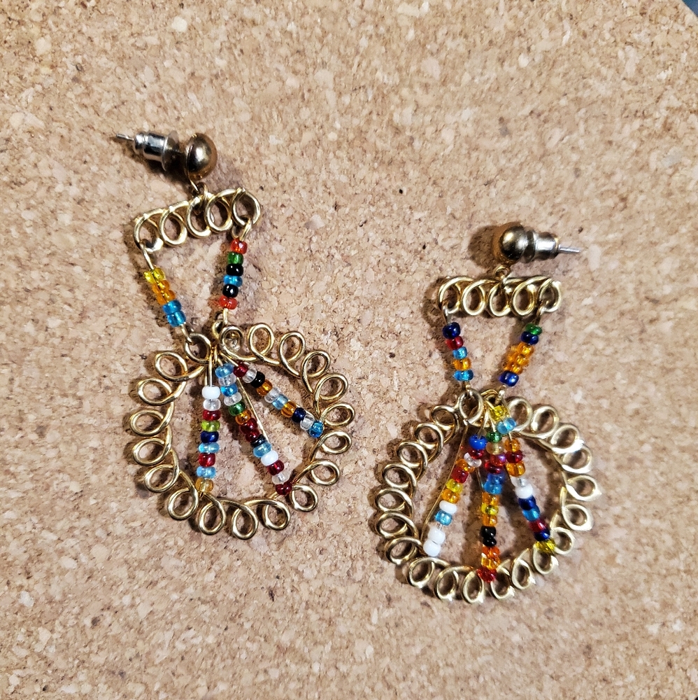 Beaded Wire Earrings